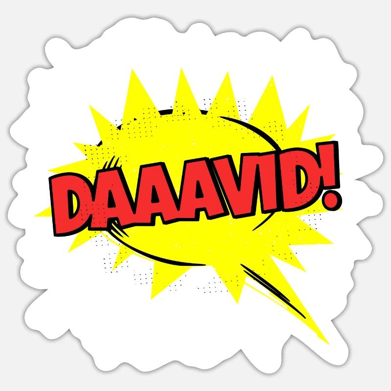 David Nom drôle bulle de dialogue Daaavid ! Sticker taille S (10 x 10 cm)