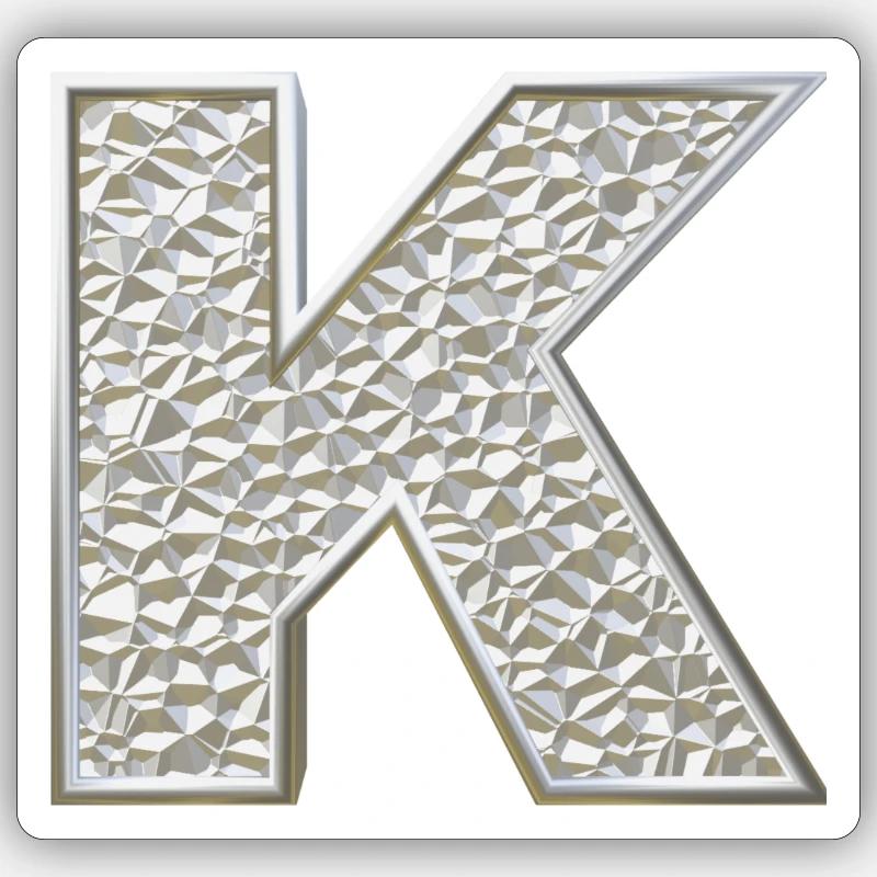 K, letter, letter K, initial, initial K, monogram, Sticker size S (10 x 10 cm)