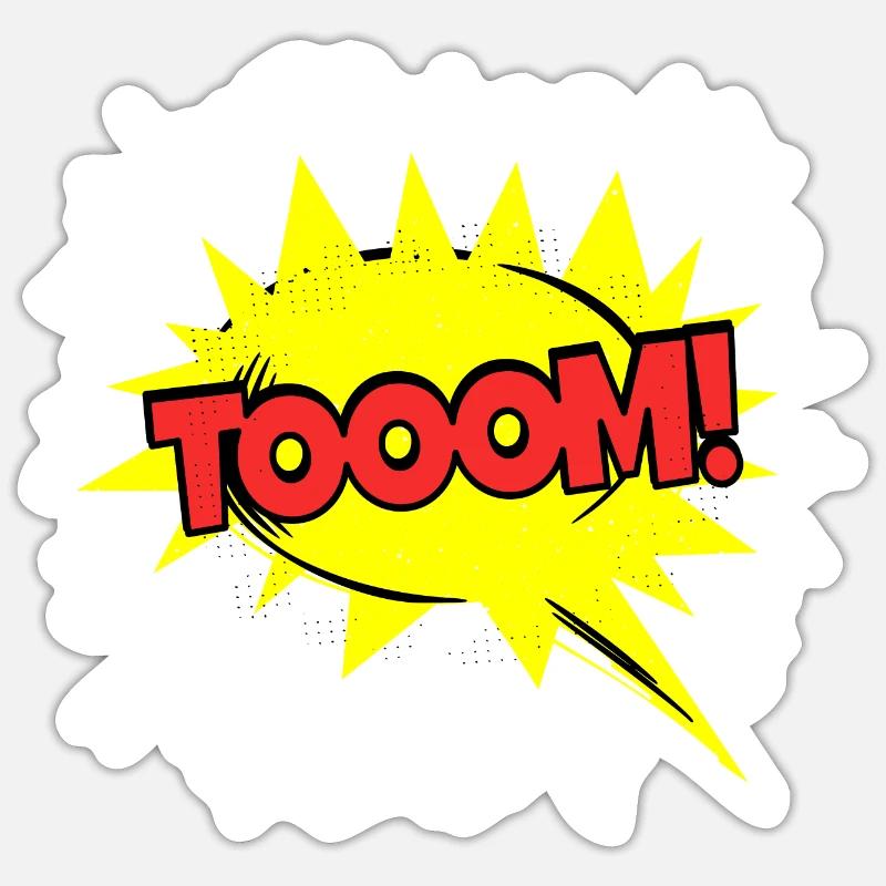 Tom Name Funny Speech Bubble Tooom! Sticker size S (10 x 10 cm)