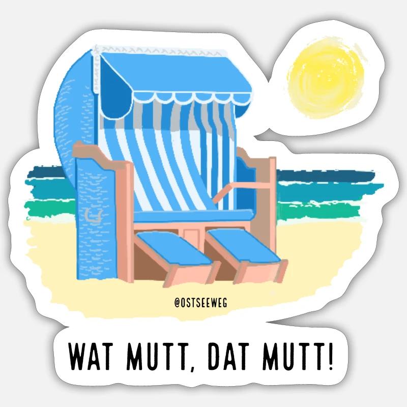 Wat mutt, dat mutt! Sticker Größe S (10 x 10 cm)
