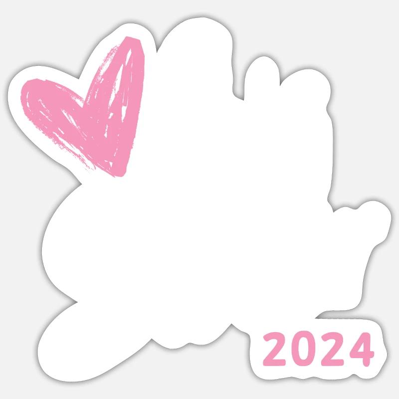 Ich werde große Schwester 2024 Herz Loading Süß - Sticker Größe S (10 x 10 cm) - Mattweiß