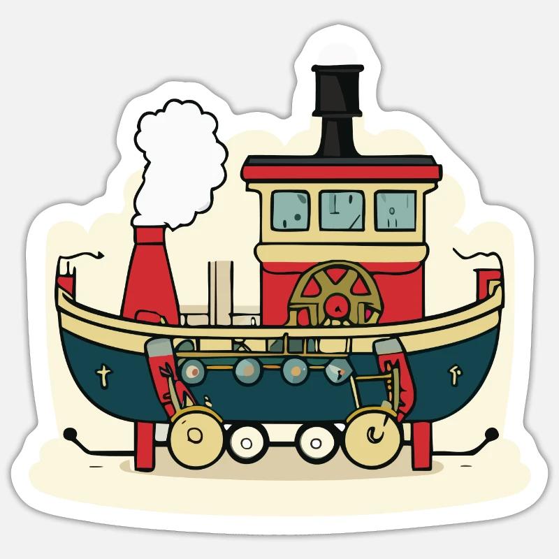 Verrücktes Boot Sticker Größe S (10 x 10 cm)