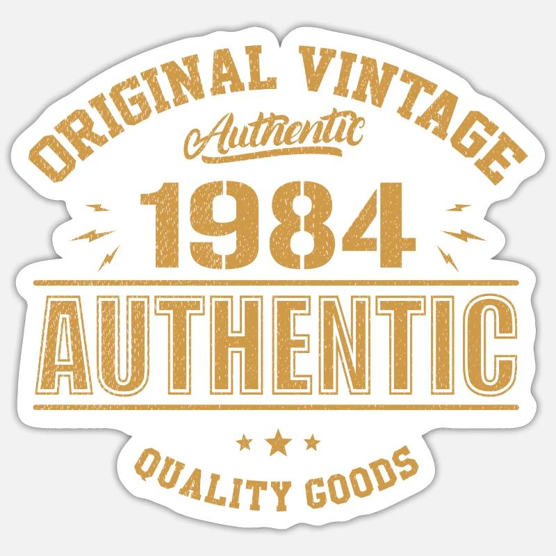 Authentisches 1984 Original 1984 Geburtstagsgeschenk - Sticker Größe S (10 x 10 cm) - Mattweiß