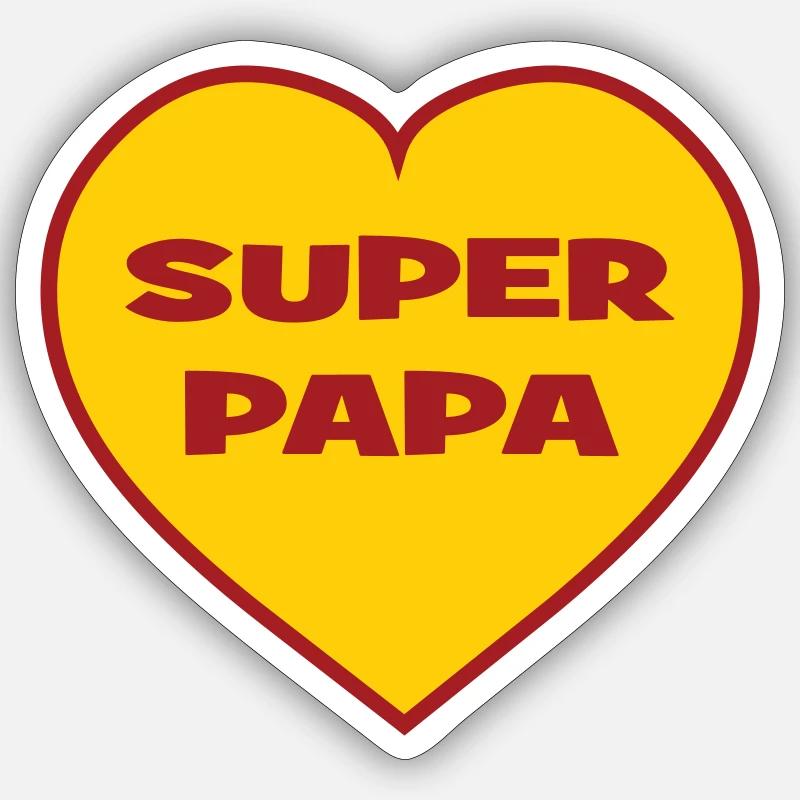 SUPER-VATER - Sticker Größe S (10 x 10 cm) - Mattweiß