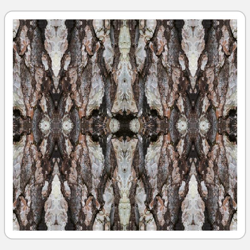 Decorative pattern based on tree bark - Sticker size S (10 x 10 cm) - white matte