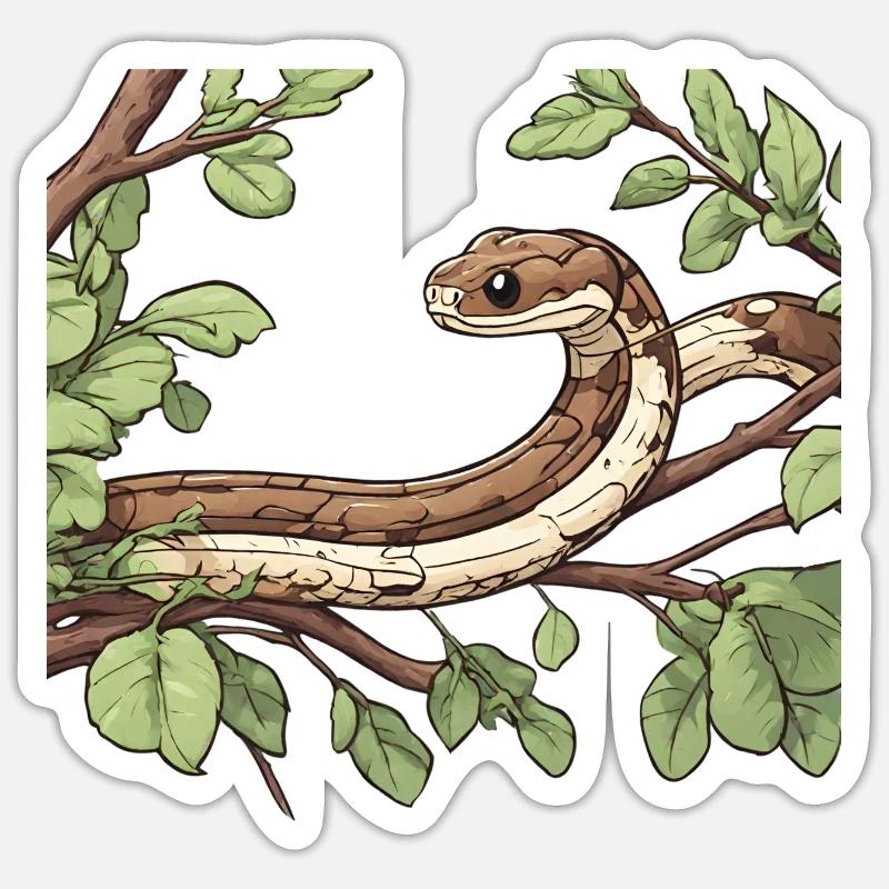 Serpent dans l’arbre - Sticker taille S (10 x 10 cm) - blanc mat