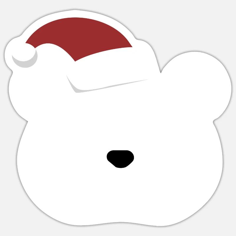 Polar Bear- Christmas edition - Sticker Größe S (10 x 10 cm) - Mattweiß