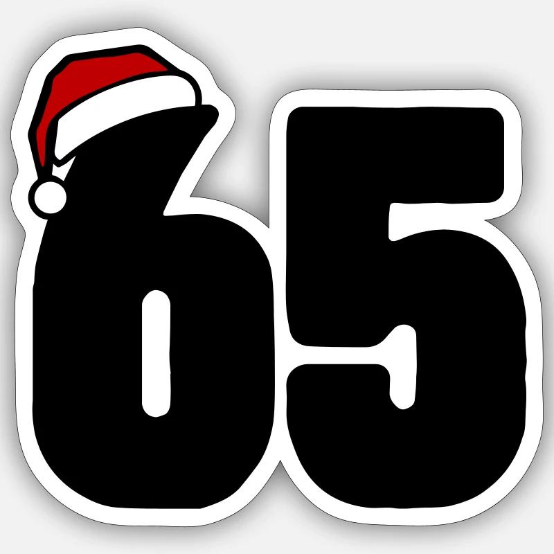 65 Numéro Noël - Sticker taille S (10 x 10 cm) - blanc mat