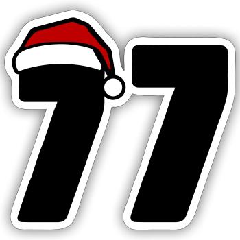 77 Zahl Weihnachten - Sticker Größe S (10 x 10 cm) - Mattweiß - Vorne