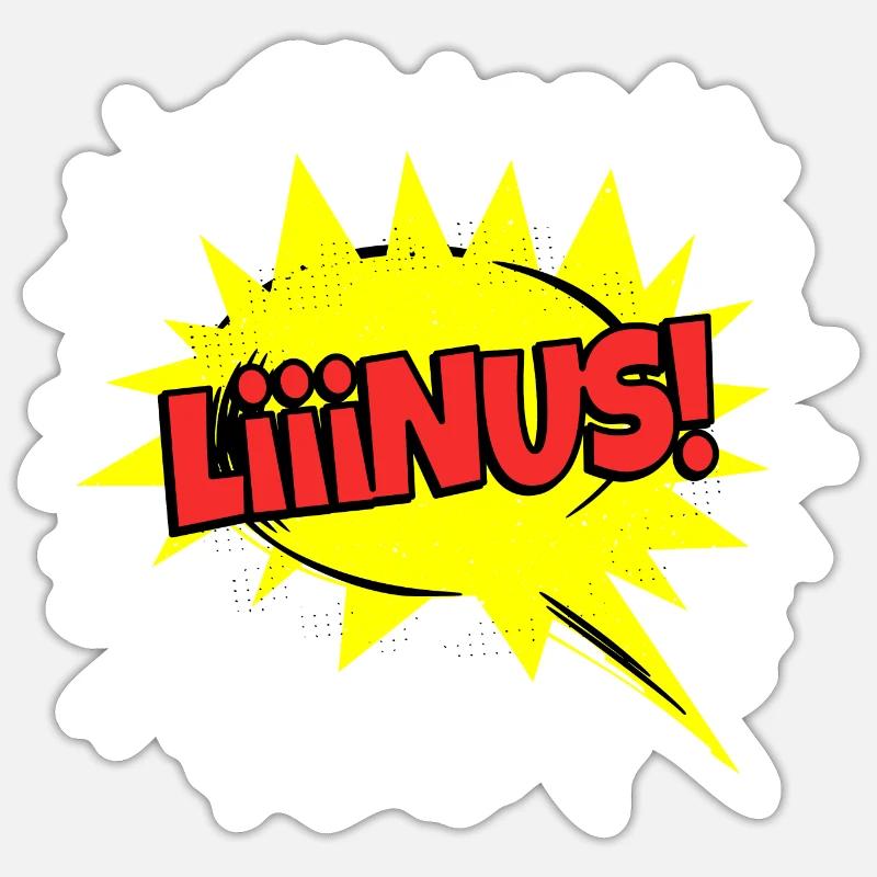 Linus Nom Drôle Bulle de Discours Liiinus ! - Sticker taille S (10 x 10 cm) - blanc mat