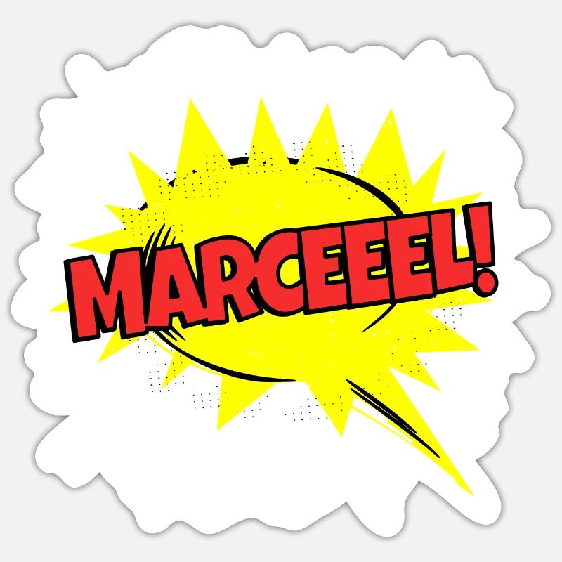 Marcel nom drôle bulle de discours Marceeel ! Sticker taille S (10 x 10 cm)