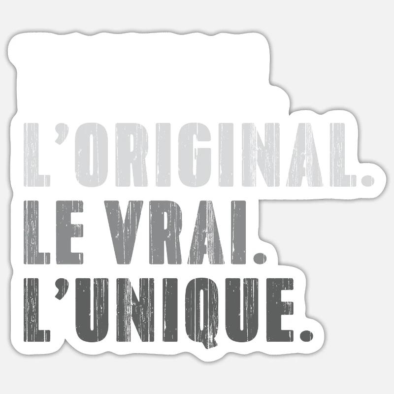 Onkel Das Original Das Echte Das Einzigartige - Sticker Größe S (10 x 10 cm) - Mattweiß