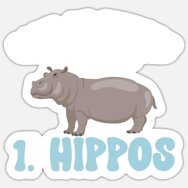 Flusspferd Nilpferd Sticker Größe S (10 x 10 cm)