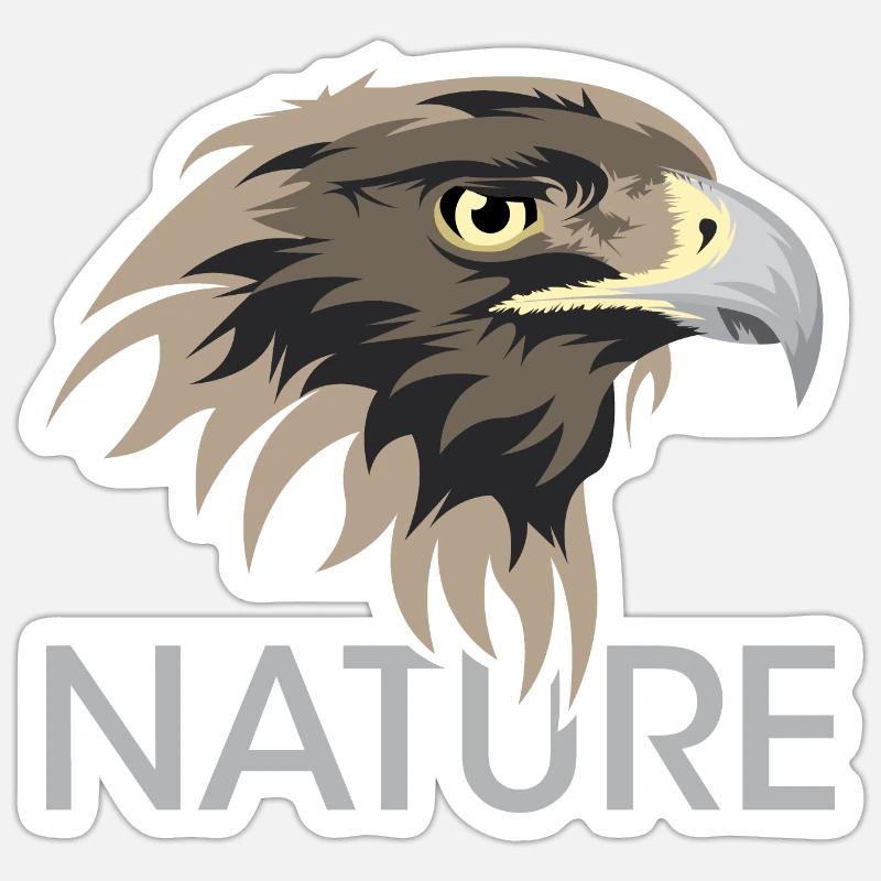 Nature eagle icon animals logo illustration Sticker size S (10 x 10 cm)