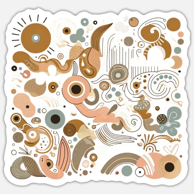 Abstrakte Formen - Sticker Größe S (10 x 10 cm) - Mattweiß