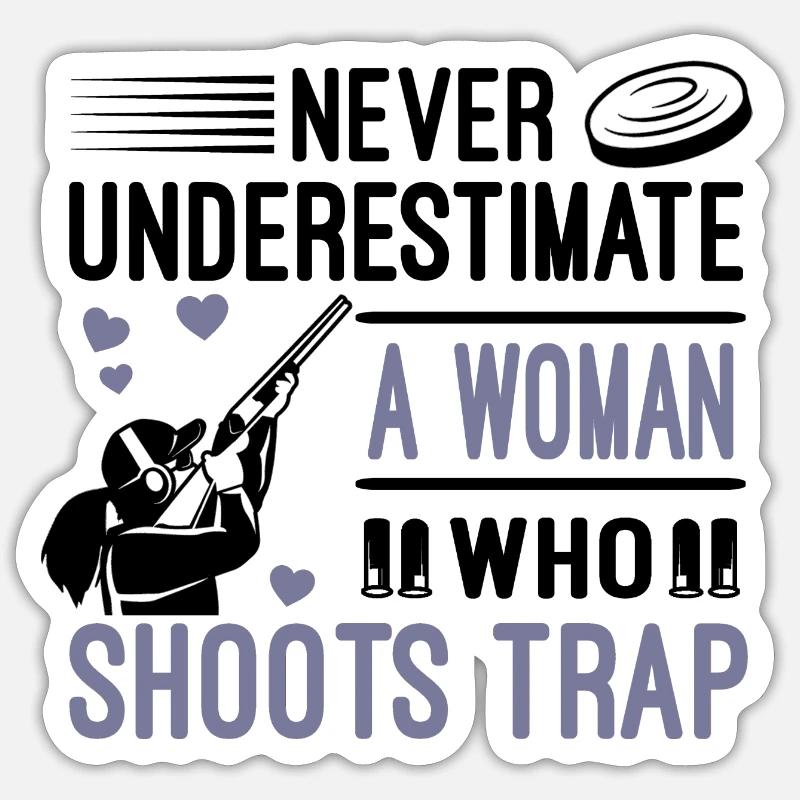 Trapschießen - Sticker Größe S (10 x 10 cm) - Mattweiß
