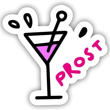 prost - Sticker Größe S (10 x 10 cm) - Mattweiß - Vorne