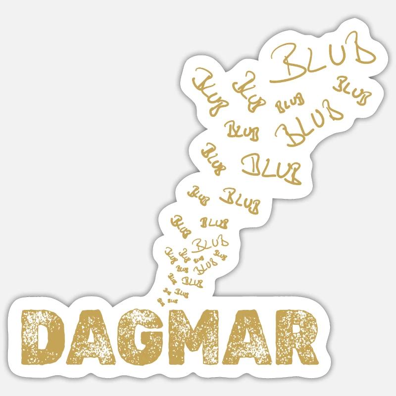 Dagmar - Sticker taille S (10 x 10 cm) - blanc mat