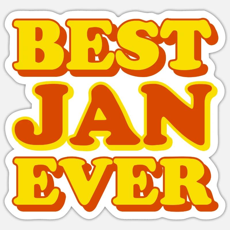 Jan First Name Funny Gift Sticker size S (10 x 10 cm)
