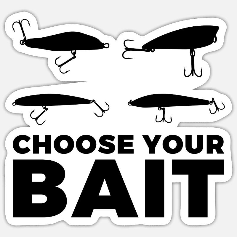 Appâts de pêche - Sticker taille S (10 x 10 cm) - blanc mat