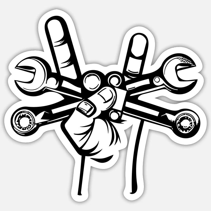 mechanic life - Sticker size S (10 x 10 cm) - white matte