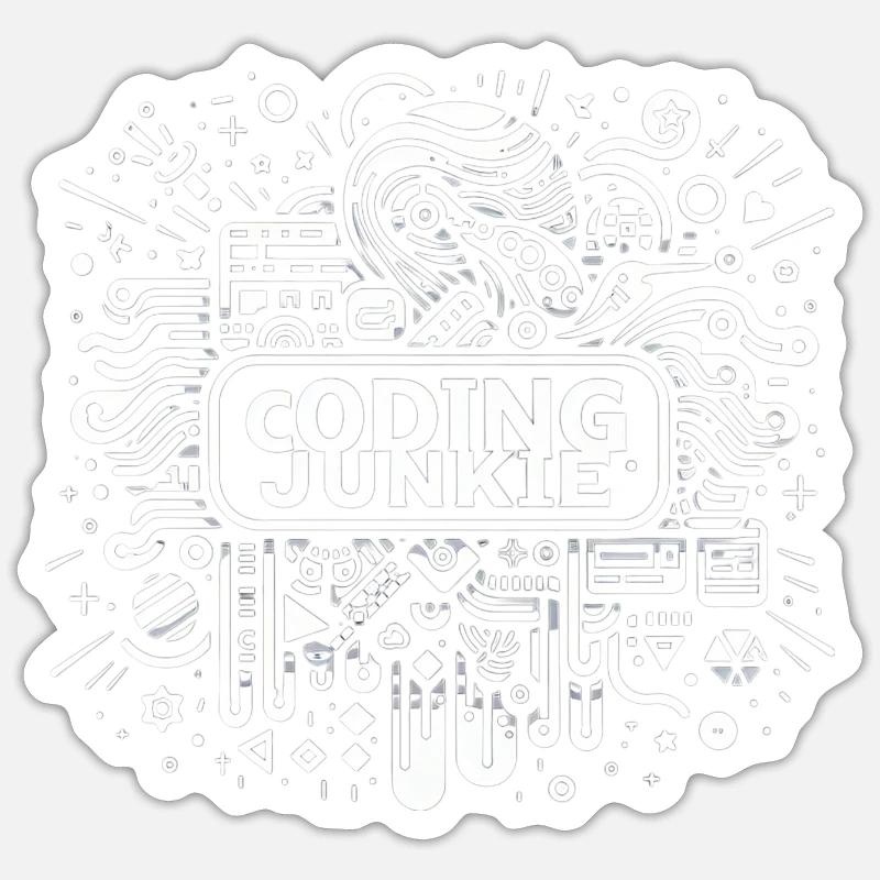 Coding Junkie 17 - Sticker Größe S (10 x 10 cm) - Mattweiß