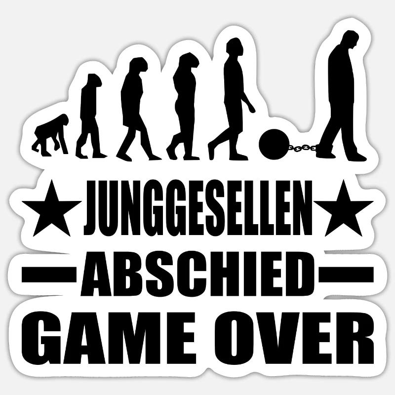 Junggesellenabschied - Sticker Größe S (10 x 10 cm) - Mattweiß
