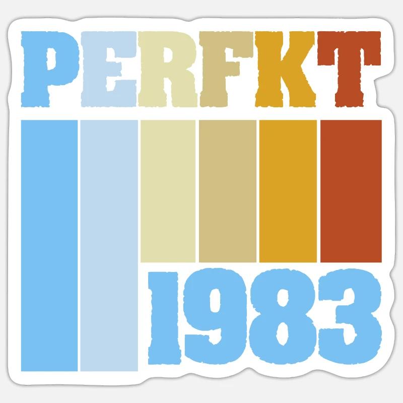 Perfekt 1983 - Sticker Größe S (10 x 10 cm) - Mattweiß