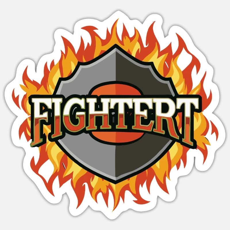 FIGHTERT - Sticker size S (10 x 10 cm) - white matte