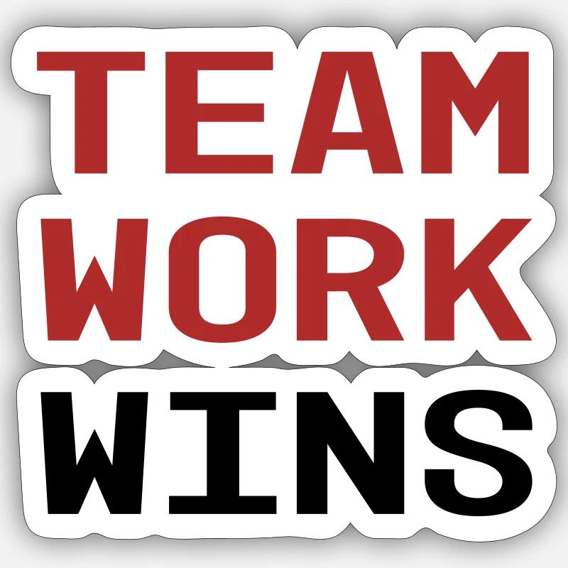 Teamwork - Sticker Größe S (10 x 10 cm) - Mattweiß