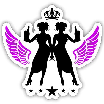 Silhouette ivre célébrant la fête - Sticker taille S (10 x 10 cm) - blanc mat - Devant