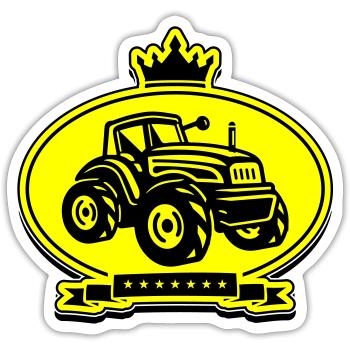 Tractor Farmer Silhouette Trekker - Sticker size S (10 x 10 cm) - white matte - Front