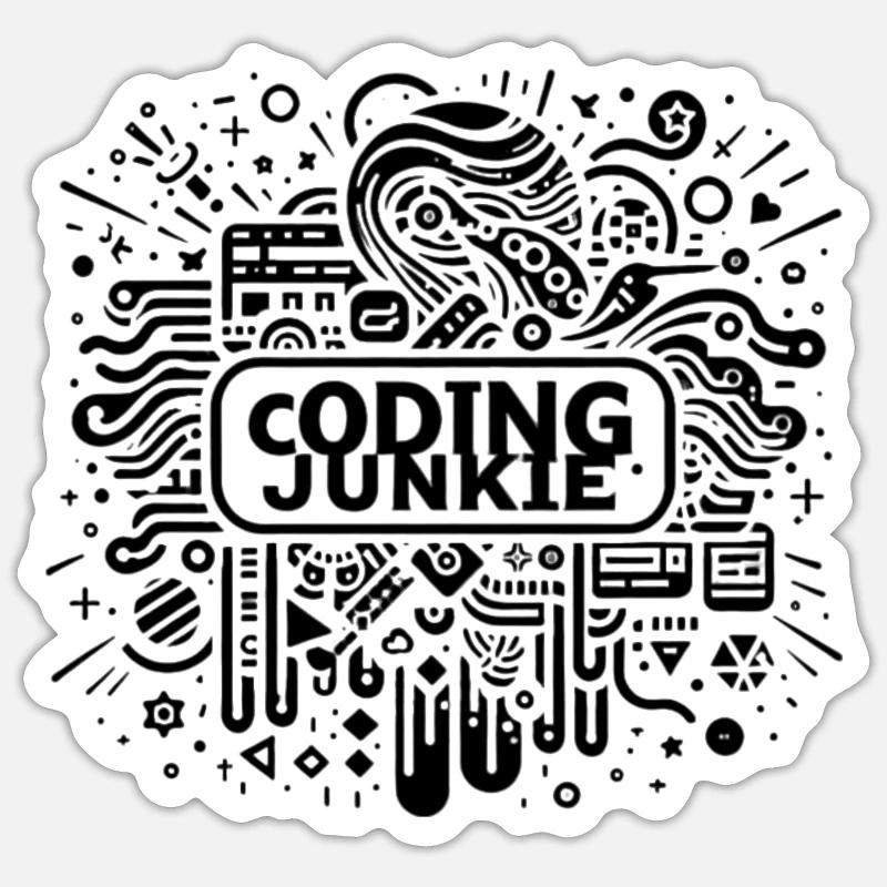 Coding Junkie 17 - Sticker Größe S (10 x 10 cm) - Mattweiß