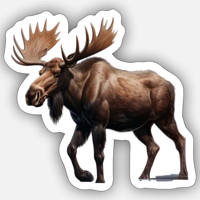 Elk - Sticker size S (10 x 10 cm) - white matte