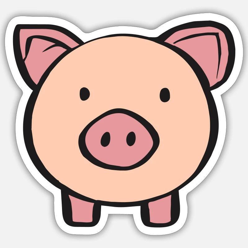 Schweinchen Sticker Größe S (10 x 10 cm)
