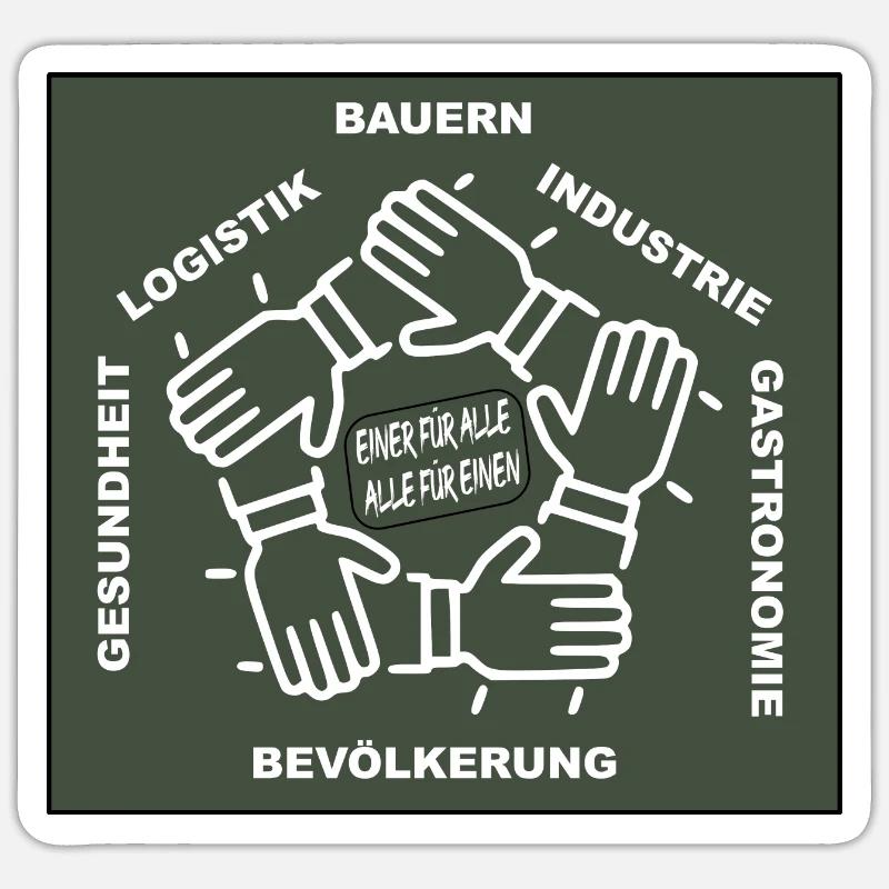 Bauernprotest Unterstützer Bauerndemo Unterstützen - Sticker Größe S (10 x 10 cm) - Mattweiß