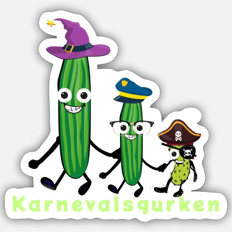 cornichons de carnaval, concombre, carnaval, pirate, marin, Sticker taille S (10 x 10 cm)