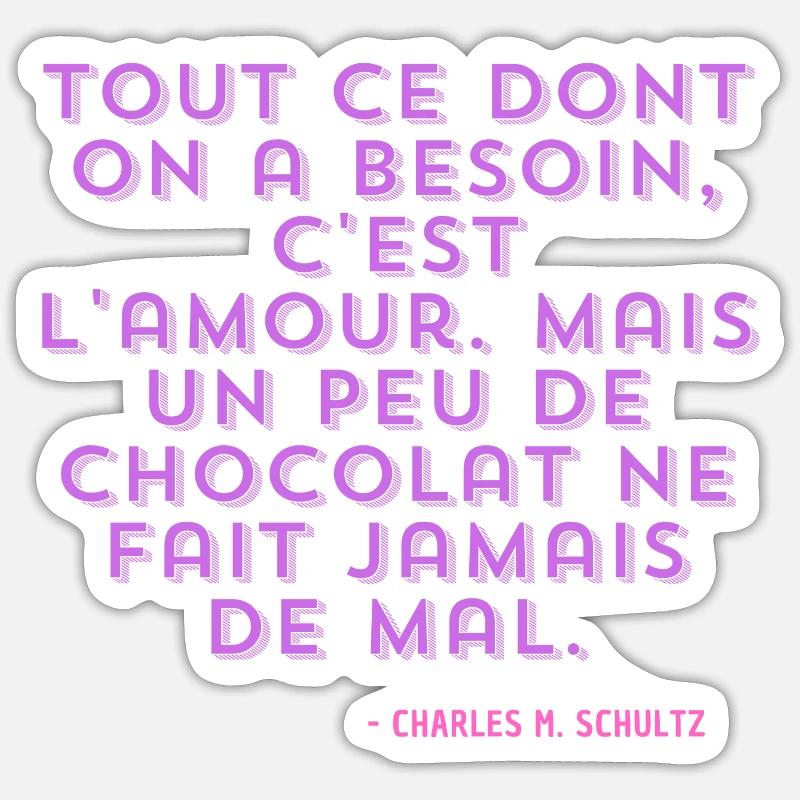 Amour Chocolat - Sticker taille S (10 x 10 cm) - blanc mat