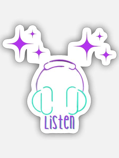 Listen Music - Sticker Größe S (10 x 10 cm) - Mattweiß