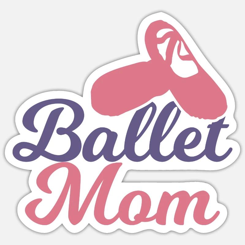 Maman de ballet - Sticker taille S (10 x 10 cm) - blanc mat