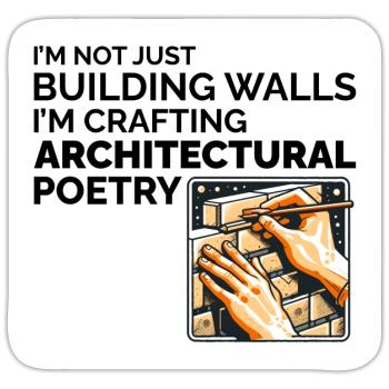 Architectural Poetry: The Art of Bricklayer Wit - Sticker size S (10 x 10 cm) - white matte - Front