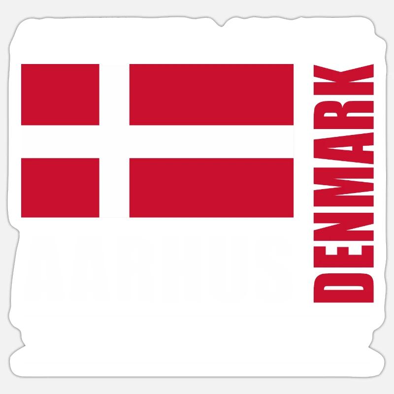 Aarhus - Sticker size S (10 x 10 cm) - white matte