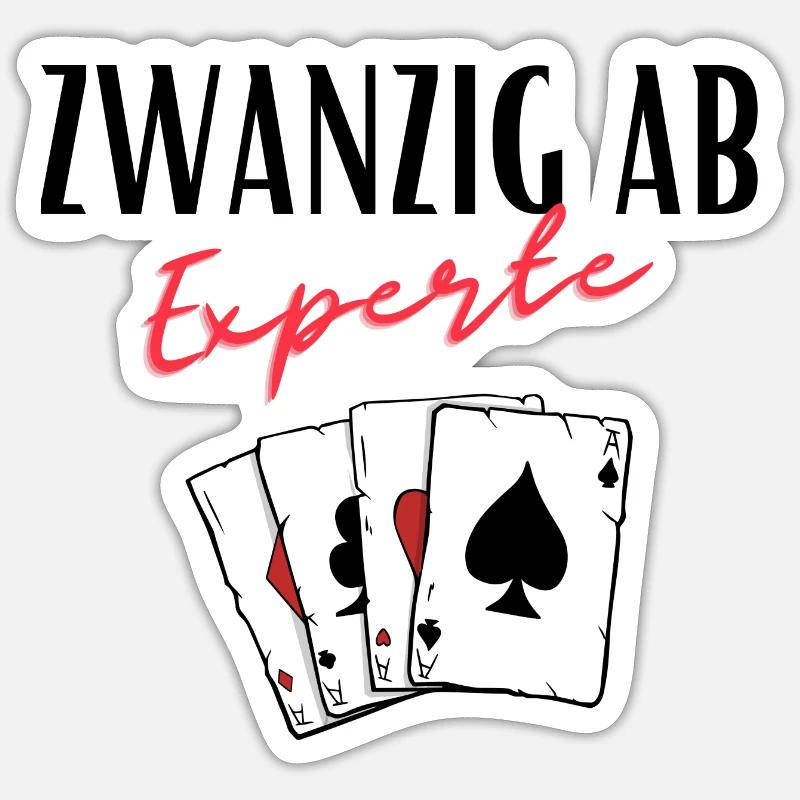 Zwanzig ab Experte - Sticker Größe S (10 x 10 cm) - Mattweiß