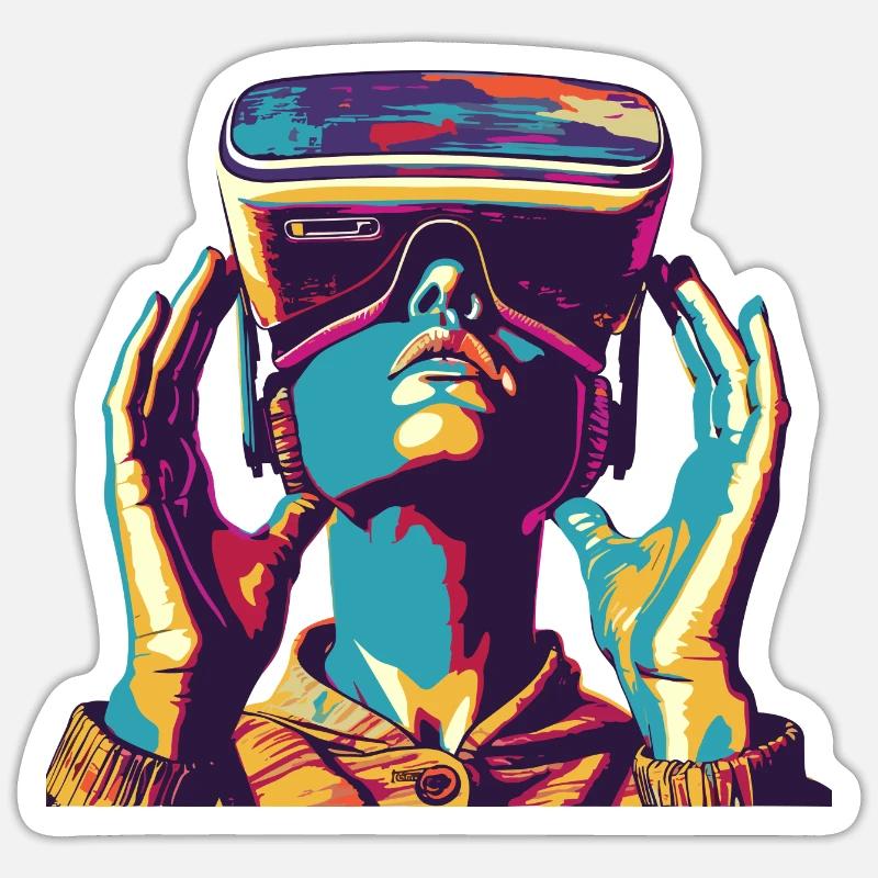 Virtual Reality - Tauchen Sie Ein In Eine Sticker Größe S (10 x 10 cm)