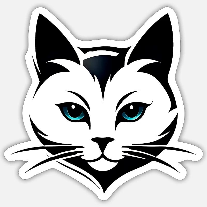 Logo de chat Sticker taille S (10 x 10 cm)