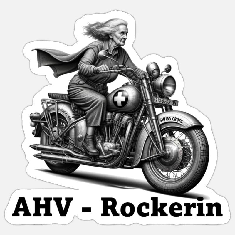 Bascule AHV - Sticker taille S (10 x 10 cm) - blanc mat