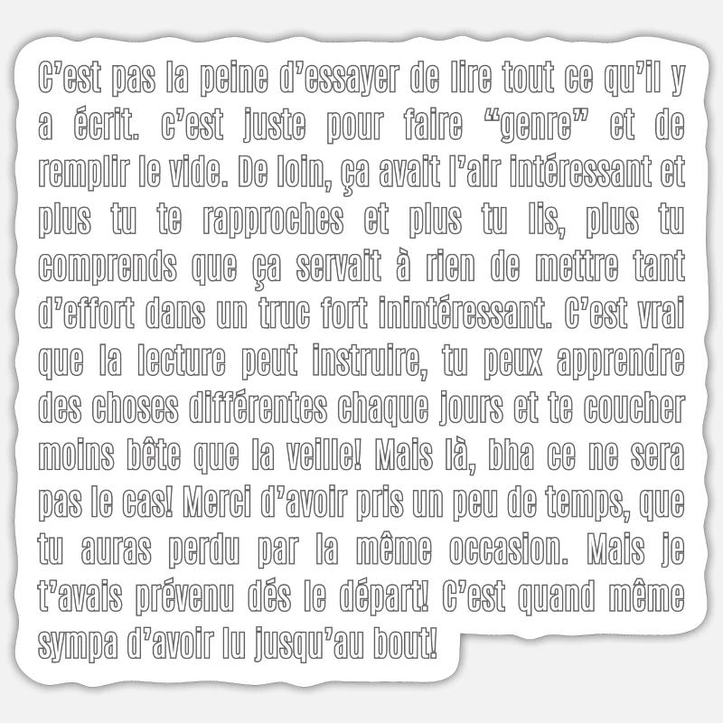 C'est pas la peine Sticker taille S (10 x 10 cm)