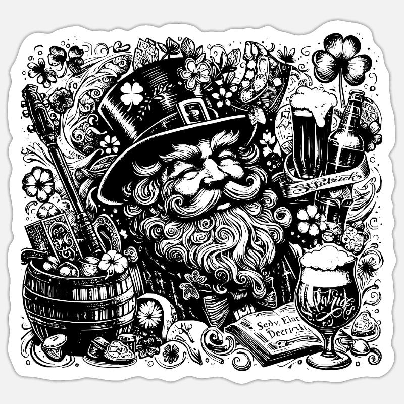 St. Patrick's Day - Sticker size S (10 x 10 cm) - white matte