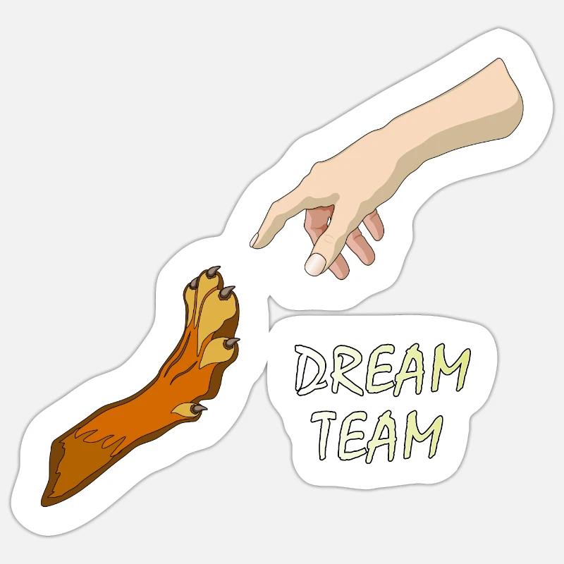 Équipe de rêve - Sticker taille S (10 x 10 cm) - blanc mat