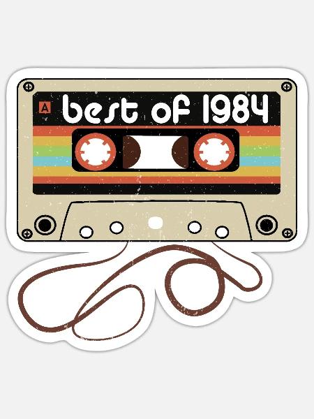 Legendärer Jahrgang 1984 - Sticker Größe S (10 x 10 cm) - Mattweiß